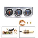 ⁦Mechanical 2'' 52mm Chrome Triple Gauge Set Water Temp Oil Pressure AMP Meter⁩ - الصورة ⁦3⁩
