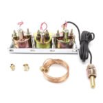 ⁦Mechanical 2'' 52mm Chrome Triple Gauge Set Water Temp Oil Pressure AMP Meter⁩ - الصورة ⁦4⁩