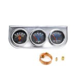 ⁦Mechanical 2'' 52mm Chrome Triple Gauge Set Water Temp Oil Pressure AMP Meter⁩ - الصورة ⁦6⁩