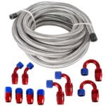 10/16/20FT 6AN CPE Fuel line Hose Braided Nylon Stainless Steel Oil Gas - Image 13