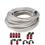 10/16/20FT 6AN CPE Fuel line Hose Braided Nylon Stainless Steel Oil Gas - Image 24