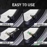 ⁦3-Color Tire Pressure Alert Caps⁩ - الصورة ⁦6⁩