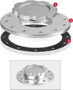 ⁦Billet Aluminum Easy Fill Fuel Cell Gas Cap With 12 Hole Cell Bung and Gasket⁩ - الصورة ⁦7⁩