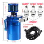⁦Baffled Oil Catch Can Kit Reservoir Tank with Breather Filter⁩ - الصورة ⁦2⁩