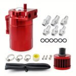 ⁦Baffled Oil Catch Can Kit Reservoir Tank with Breather Filter⁩ - الصورة ⁦12⁩