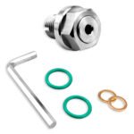 ⁦M12.1-1.25 x 15mm Oil Drain Plug Oversize Piggyback, Stainless Steel Self Tapping Oil Pan Thread Repair Kit with O-Ring⁩ - الصورة ⁦3⁩