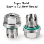 ⁦M12.1-1.25 x 15mm Oil Drain Plug Oversize Piggyback, Stainless Steel Self Tapping Oil Pan Thread Repair Kit with O-Ring⁩ - الصورة ⁦7⁩