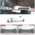 ⁦Rear Lower Control Arm Subframe Brace Tie Bar Kit For 92-95 Honda Civic EG⁩ - الصورة ⁦14⁩