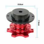 ⁦Universal Sports Steering Wheel Quick Release Snap Off Boss Kit Hub Adapter Red⁩ - الصورة ⁦2⁩