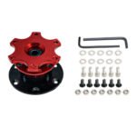 ⁦Universal Sports Steering Wheel Quick Release Snap Off Boss Kit Hub Adapter Red⁩ - الصورة ⁦5⁩