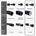 ⁦2PCS AN4/AN6/AN8/AN10/AN12 PTFE Hose End Fitting Adapter for PTFE Hose Line Only⁩ - الصورة ⁦8⁩