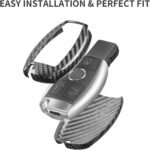 ⁦T-carbon Carbon Fiber Key Fob Cover Fits for Benz A B C E S G M V Class⁩ - الصورة ⁦3⁩