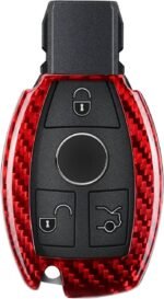 ⁦T-carbon Carbon Fiber Key Fob Cover Fits for Benz A B C E S G M V Class⁩ - الصورة ⁦2⁩