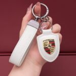 Genuine Leather Porsche Keychain - Image 4