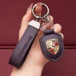 Genuine Leather Porsche Keychain - Image 6